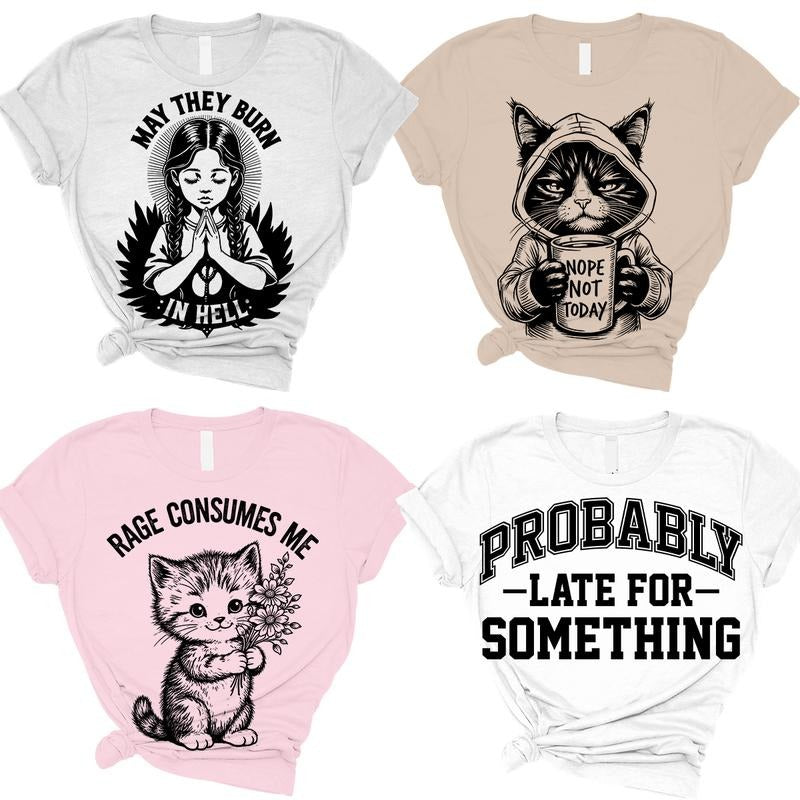 Dark Humor Tees - Unisex Non-Fitted T-Shirt- Print is Sublimation, Funny Tee, Gift Idea, Relaxed Fit, Casual Apparel,Great with Jeans Top Womenswear