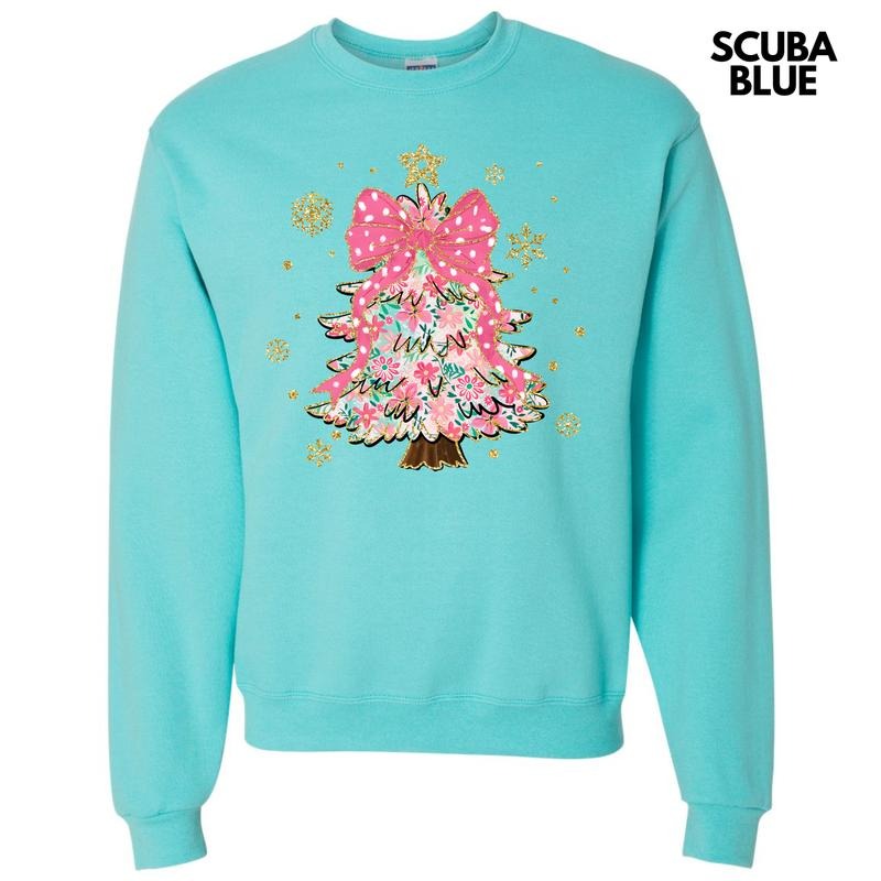 Darling Floral Christmas Tree Sweatshirt 'NLB'