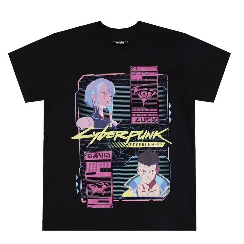 David & Lucy T-Shirt - Cyber Punk 2 sides Anime Tee, Anime shirt, Japanese Anime, Birthday Gift Round Neck Cotton