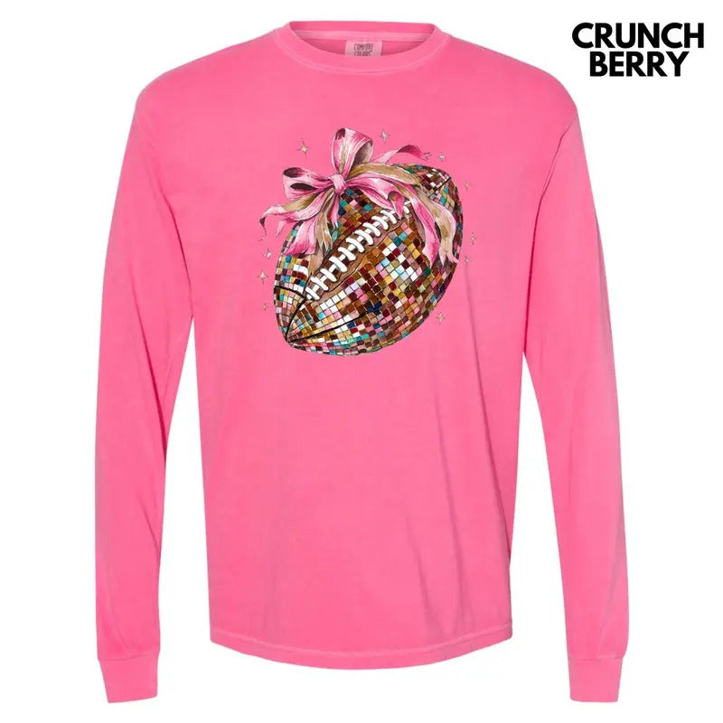 Dazzling Disco Football Long Sleeve Comfort Colors T-Shirt 'NLB'