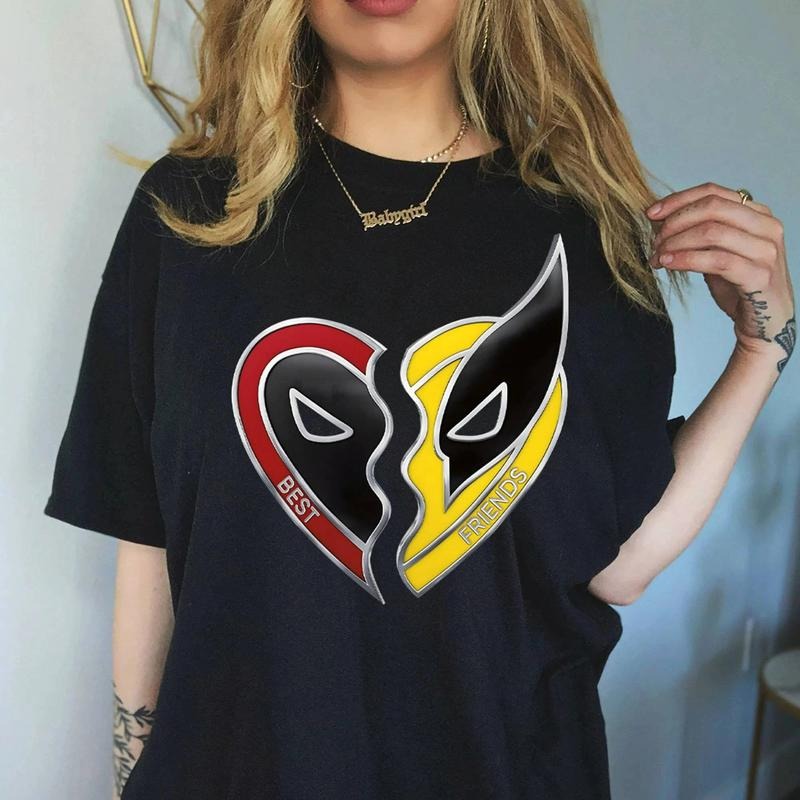 Dead pool & Wolv erine Best Friends Shirt Graphic Tee Shirt Men Women Unisex Cotton