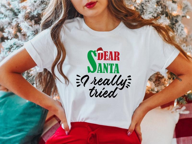 Dear Santa I Really Tired Shirt, Funny Christmas 2023 Gift Tee, Unisex Winter Holiday Shirt, Funny Saying X-mas Party T-Shirt.