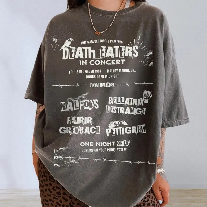 Death Eaters in Concert Tee Unisex Comfort Colors Subtle HP Shirt Pottery Gift Aesthetic Universal Tshirt Magical Adventure Matching Shirts