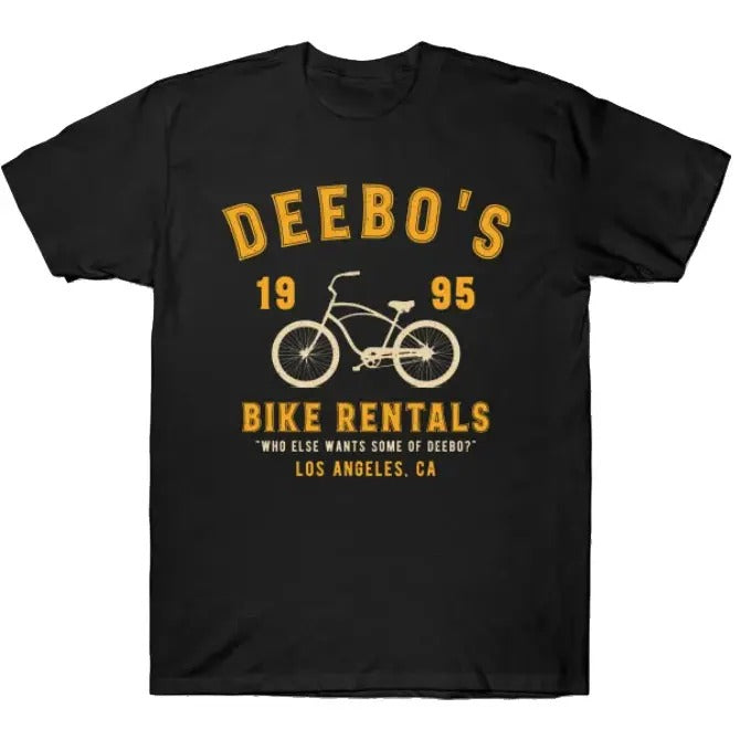 Deebo's Bike Rentals T-Shirt Crew Neck Cotton Casual Slim-fitting Plain Floral Striped Black Breathable Menswear 3000 BC clothes Top Underwear
