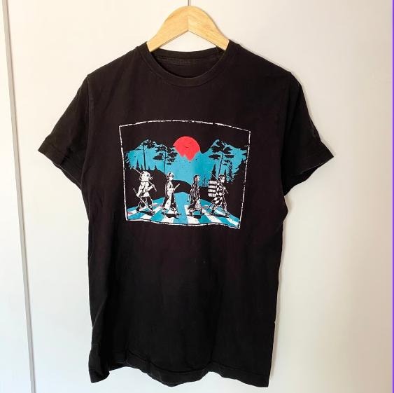 Demon Slayer Abbey Road Tanjiro Nezuko Zenitsu Inosuke Black T Shirt Medium , FOR UNISEX ,GIFT FOR ANIME FAN Menswear Top