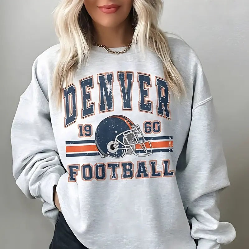 Denver 1960 Football Sweatshirt Denver Bronco Shirt Football Fan Gift