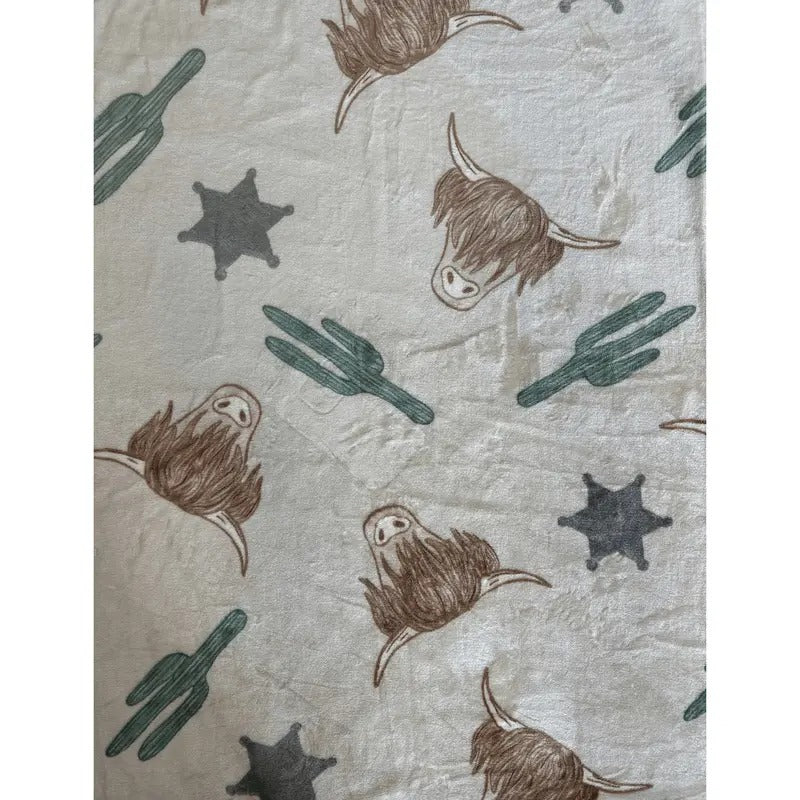 Desert Sheriff Highland Cow Oversized Blanket 82"x90"