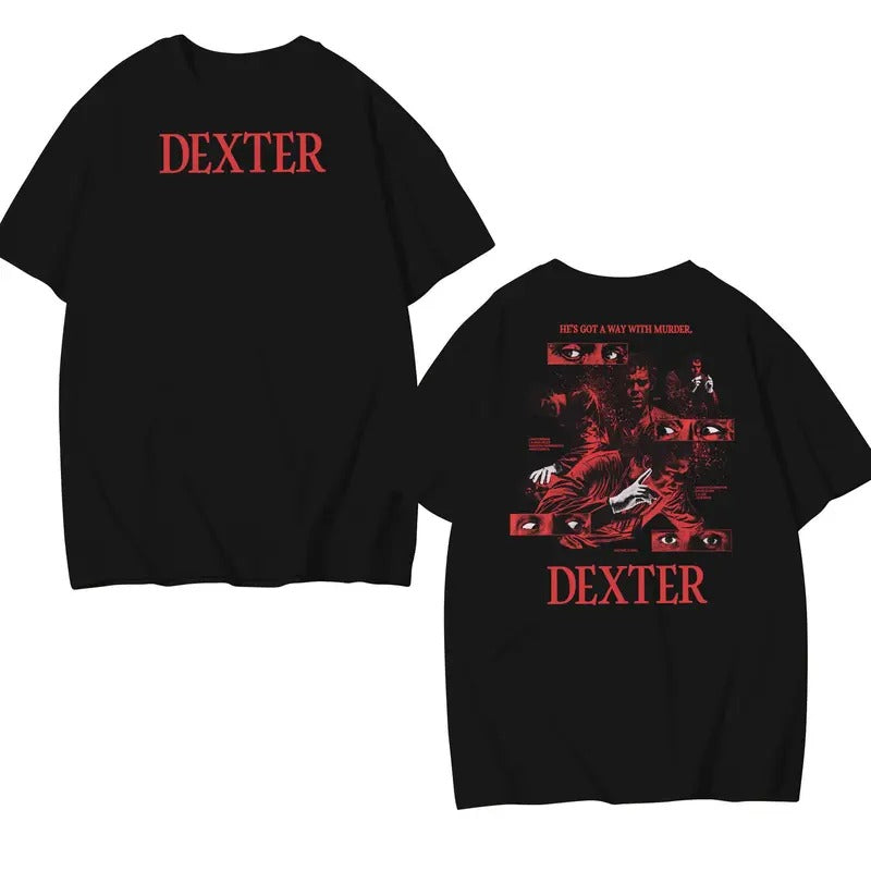 Dexter He's Got A Way With Murder Shirt, Dexter Morgan Shirt, Gift For Women and Man Unisex Shirt, Hoodie, Sweatshirt, Rock Style Bootleg Tee