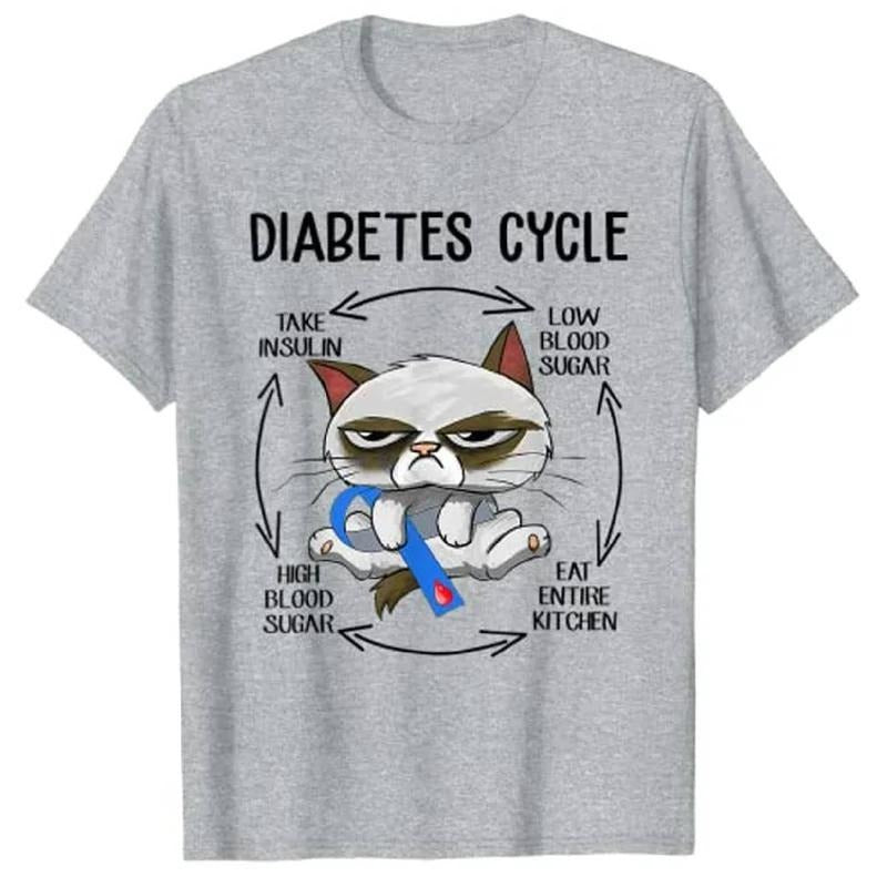 Diabetes Cycle Shirt, Diabetes Awareness Cat Cycle Diabetic Life T-shirt, Diabetes Awareness Diabetes Awareness Month Shirt
