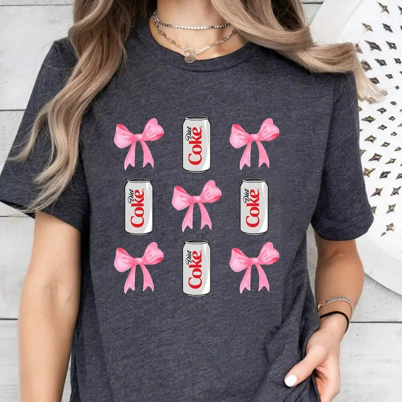 Diet Coke Croquette Bow Shirt, Diet Coke Shirt, Diet Coke Crewneck, Diet Coke Sweatshirt, Croquette Diet Coke Bow Shirt, Shirt for Diet Coke