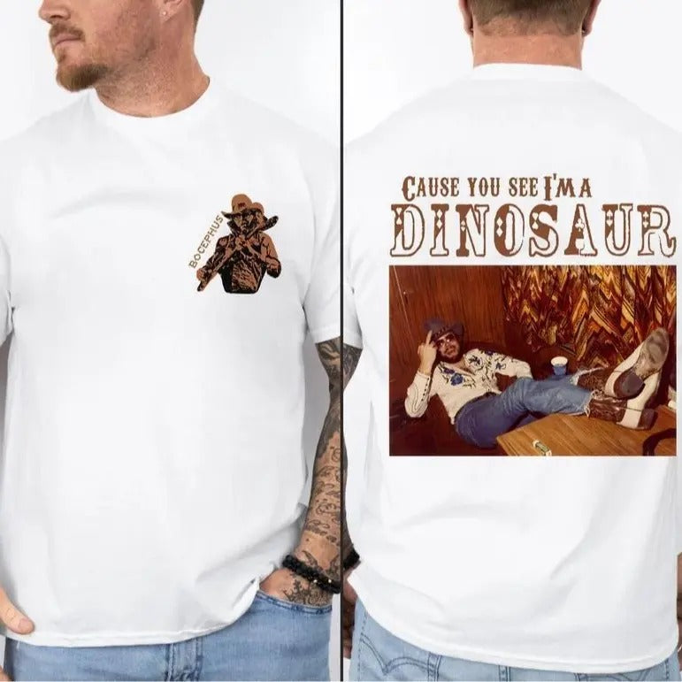 Dinosaur Hank Williams Jr. Bocephus Western Two-sided Unisex Shirt, Full Sizes, Full Colors