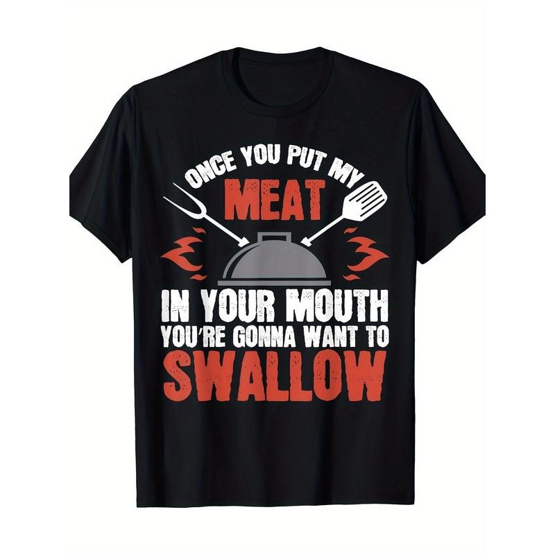 Dirty Adult Gift T-Shirt Meat In Your Mouth BBQ Joke Tee T-Shirt - 220g made in usa