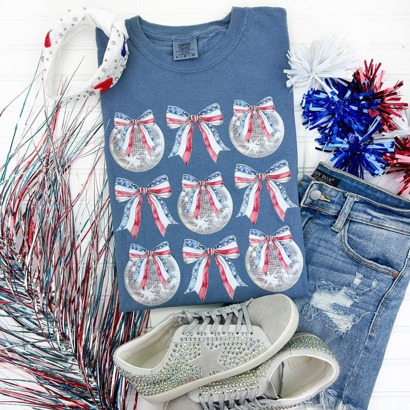 Disco Ball USA Collage Comfort Colors T-Shirt 'NLB'