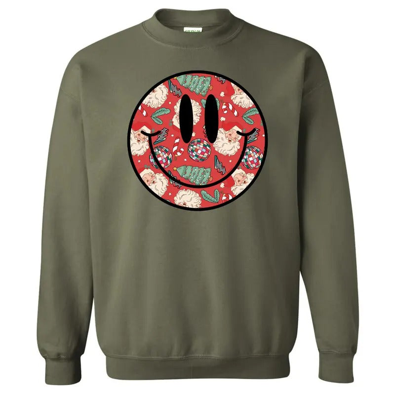 Disco Santa Happy Face Sweatshirt 'NLB'
