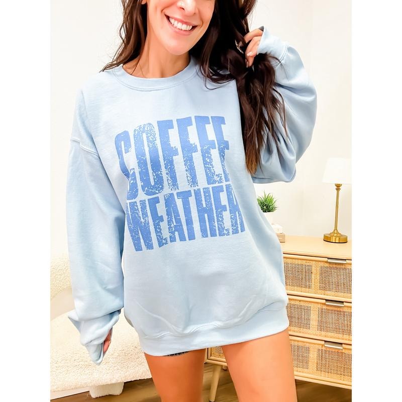 Distressed Coffee Weather Graphic Pullover C.O.C.