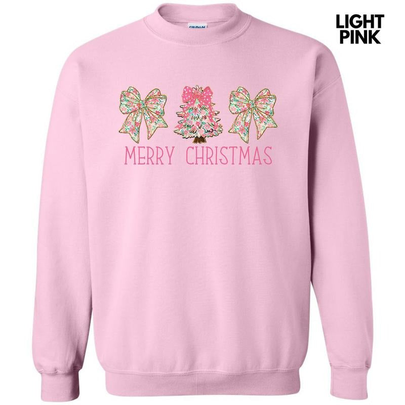 Ditsy Pink Trio Christmas Sweatshirt 'NLB'