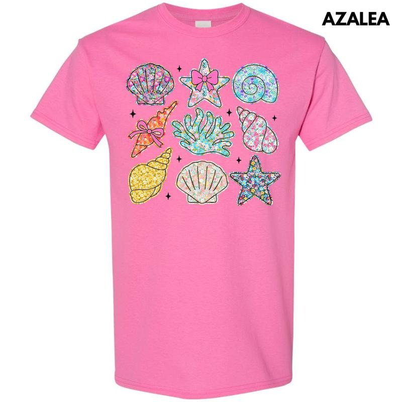 Ditzy Seashell Collage Gildan Short Sleeve T-Shirt 'NLB'