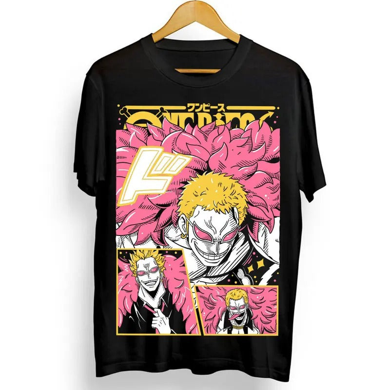 Doflamingo T-shirt One Piece Shirt Anime Manga Pirate Zoro Graphic Tee All Size