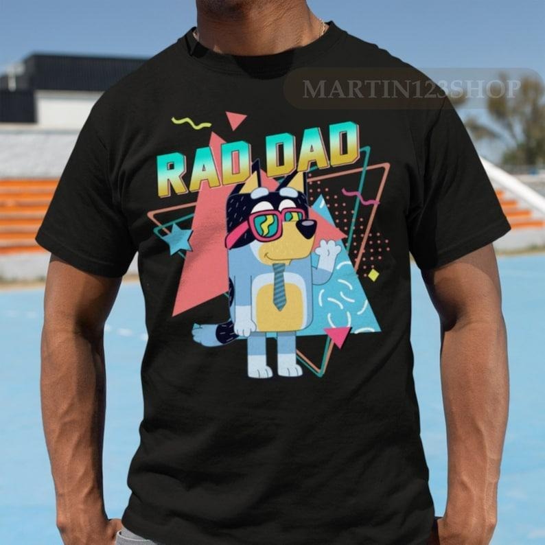 Dog Bandit Rad Dad Shirt. Dog Dad Shirt, Dad Birthday Gift, Cartoon Tee, Dog Bingo Family Shirt, Dog Family Shirt, Cool Dad Club Shirt