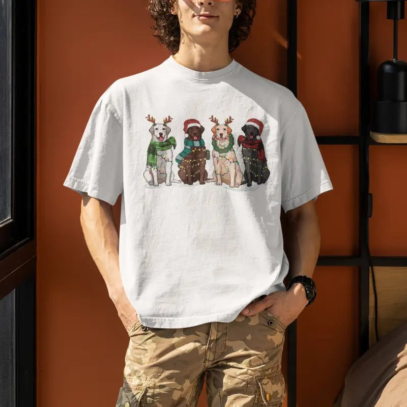 Dog Christmas Shirt, Christmas Labrador Retriever T Shirt, Dog Mom Shirt, Dog Lover Gift, Unisex T Shirt