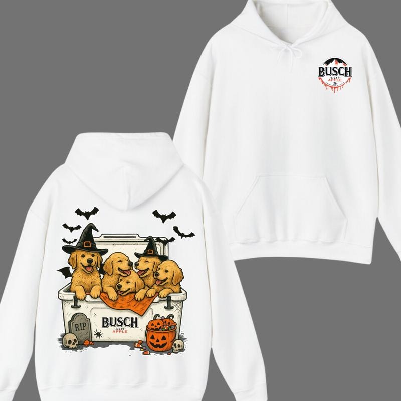 Dogs Beer Hoodie, Halloween T-Shirt Golden Retriever Hoodie, Halloween Cute Dog Trendy Shirt, Perfect Beer And Dog Hoodie For Women, For Men