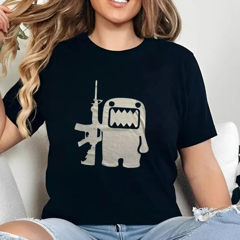 Domo_Kun_Guun T Shirt, Grungge Emo Amity Affliction Tapout Hello K!tty Goth 99s, Unisex Short Sleeve Tee Shirt, Casual Clothing