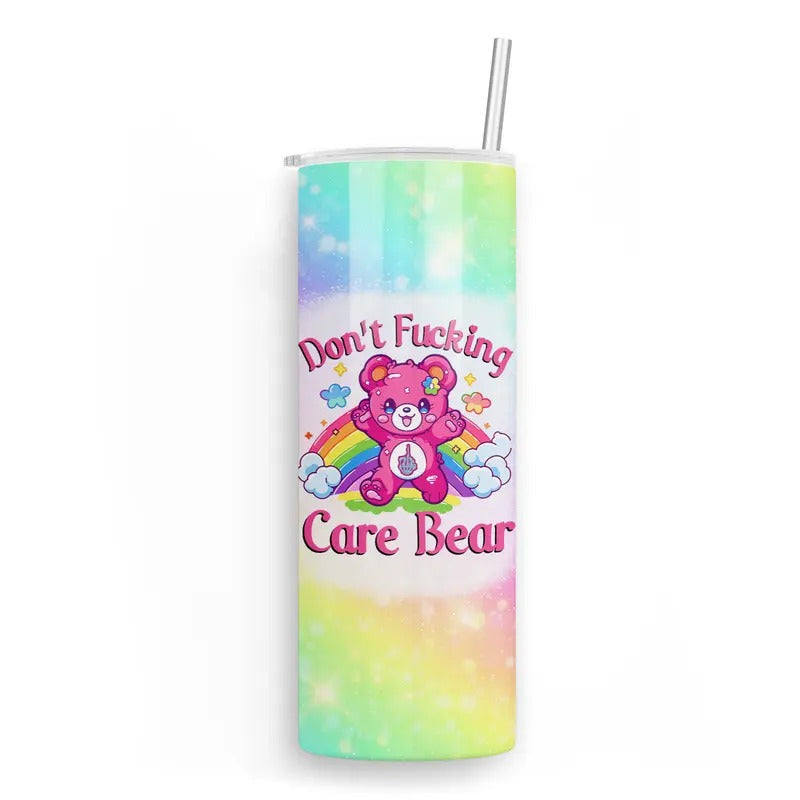 Don't Fing Care Bear 20 oz Skinny Tumbler