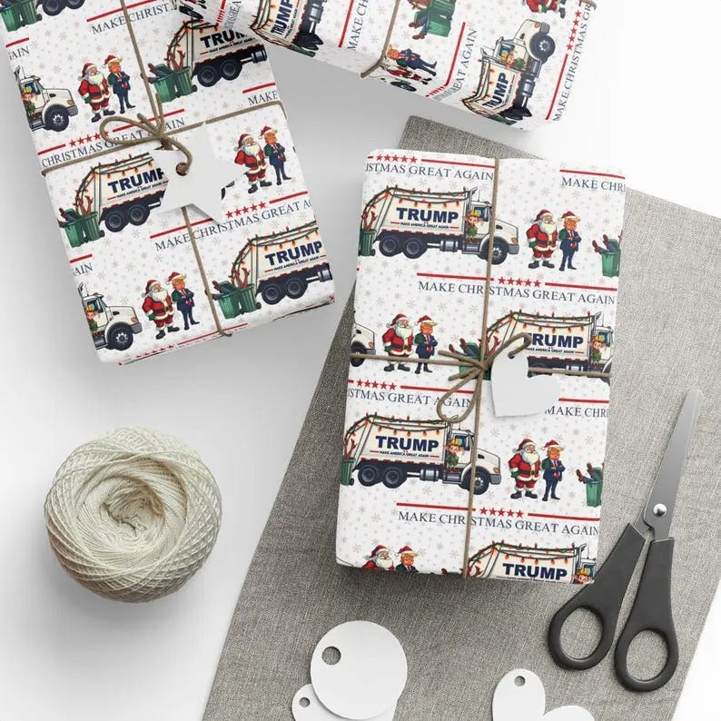 Donald Trump Christmas Wrapping Paper, MAGA Christmas Wrapping Paper, Funny Gift Wrap, Christmas Gifts, Xmas Wrapping Paper Rolls