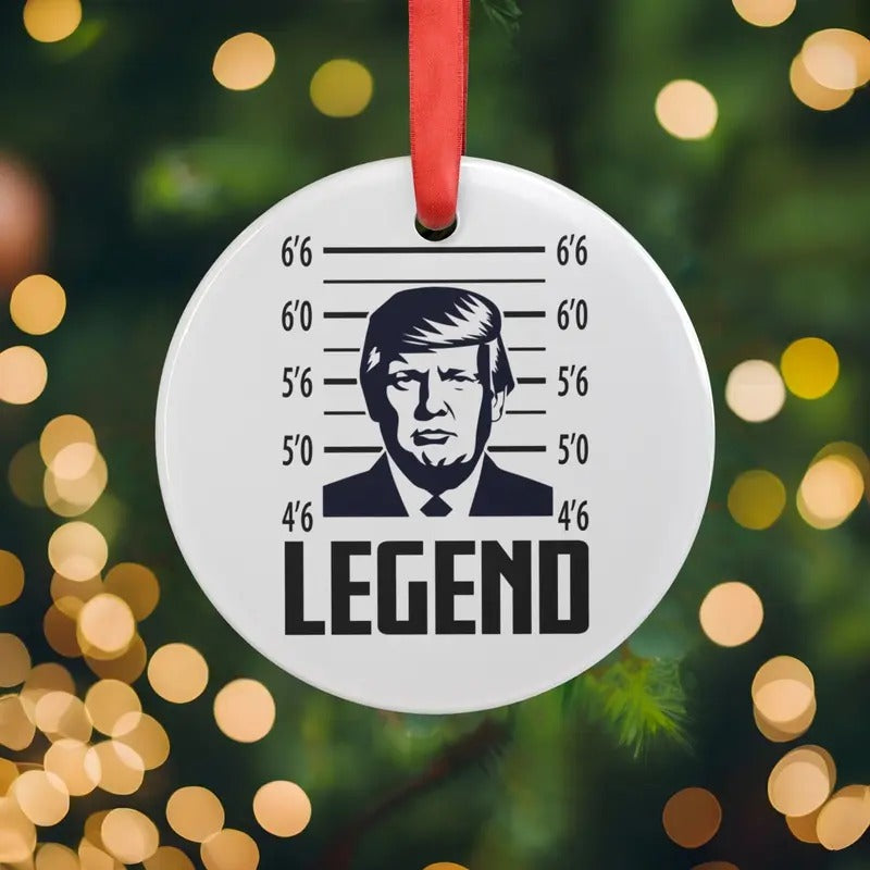 Donald Trump Legend Keepsake Ornament Christmas Holiday Gift Decor,Viral Trump Christmas Keepsake Ornament,Patriotic Themed Christmas Decor
