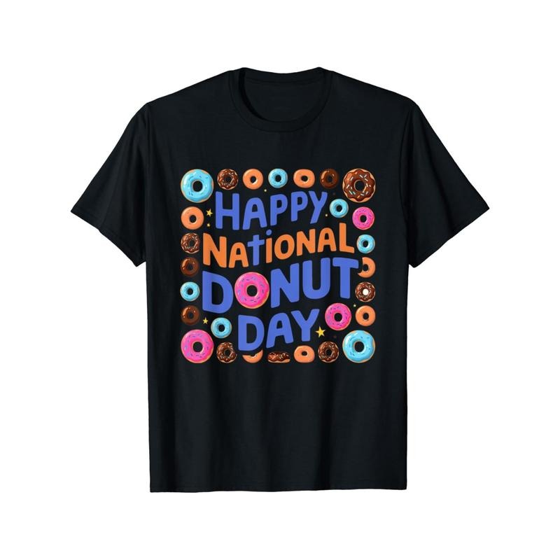 Donut Dreams Men's T-Shirt - Soft Cotton, Casual Fit, Round Neck, Short Sleeve with Unique Donut Print Design - Perfect for All Seasons made in usa