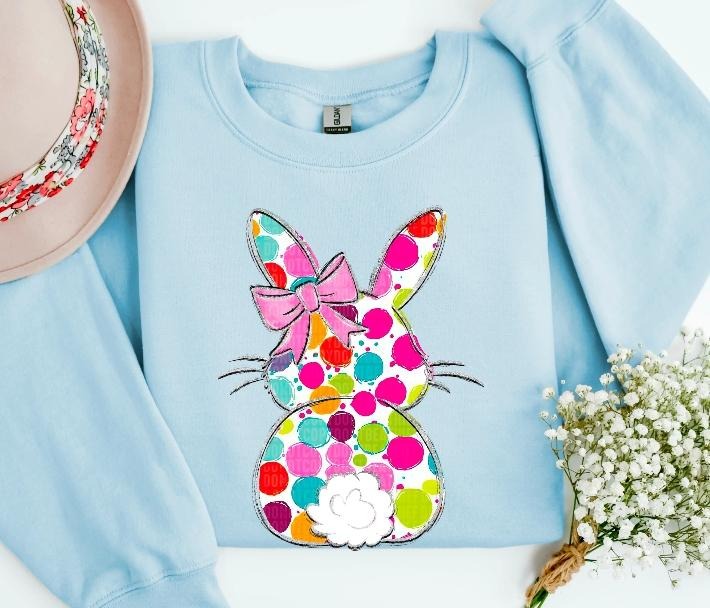 Dotted Easter Bunny DTF Transfers - THIS IS NOT A SHIRT