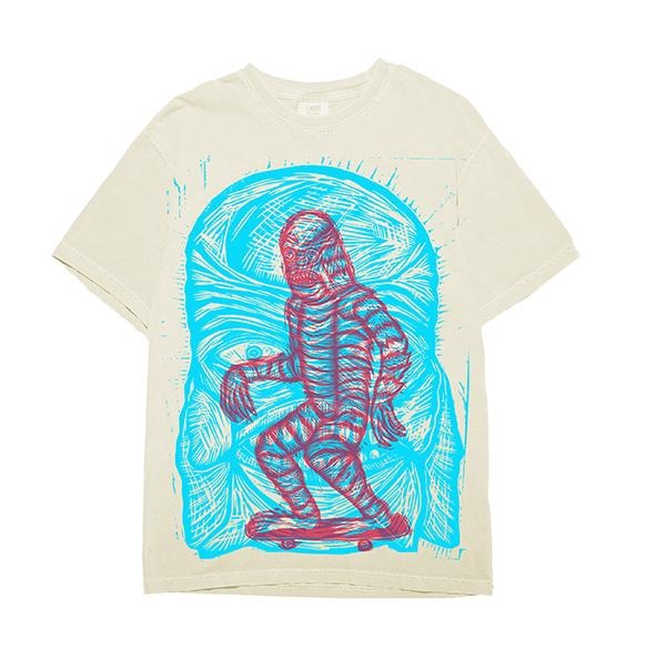 Double Creature Hand printed T Shirt Menswear