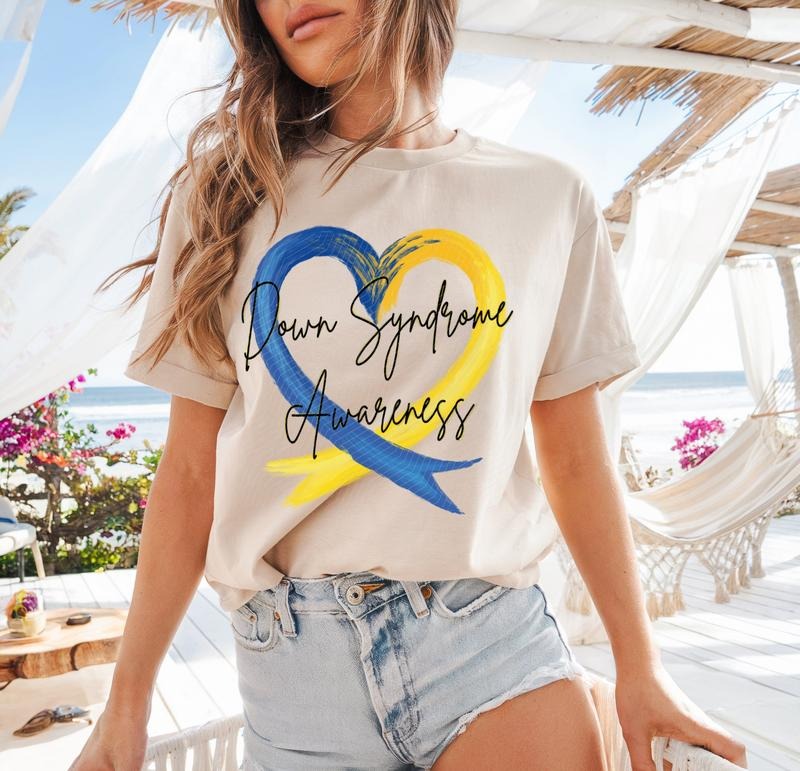Down Syndrome Awareness Heart DTF Transfers - THIS IS NOT A SHIRT