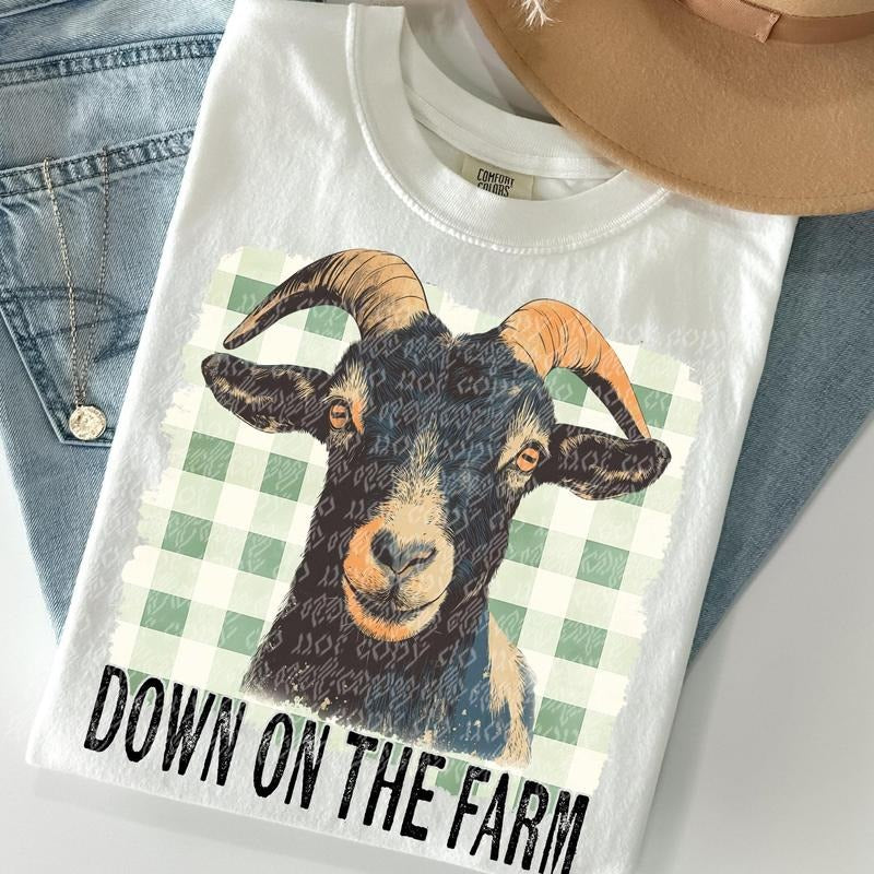 Down on the Farm Goat DTF Transfers - THIS IS NOT A SHIRT