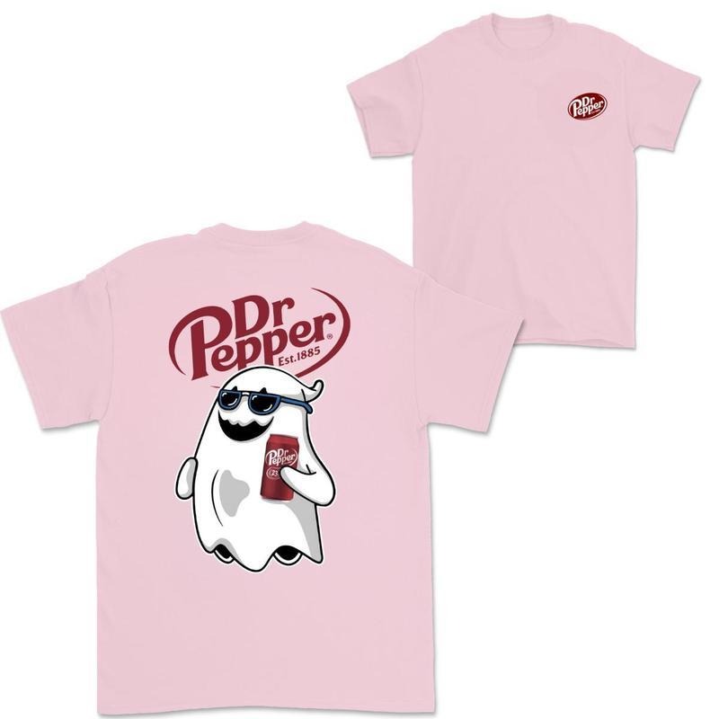 Dr Pepper Ghost Halloween 2 Sided T-Shirt for Men and Women - Trendy Halloween Shirt - Cotton
