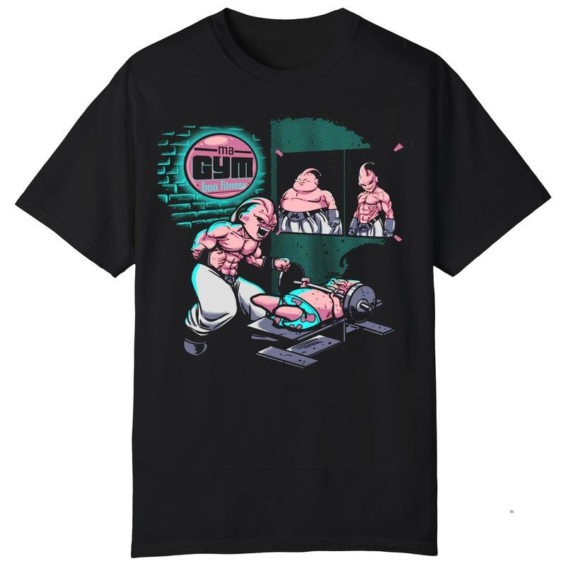 Dragon Ball Vintage Anime Shirt, Funny Majin Buu Gym Graphic T-Shirt, Funny Anime Dragon Ball Shirt, Anime Merch, Gift For Fans, Gift Anime Lover, Funny Dragon Ball Shirt Gift Menswear Top