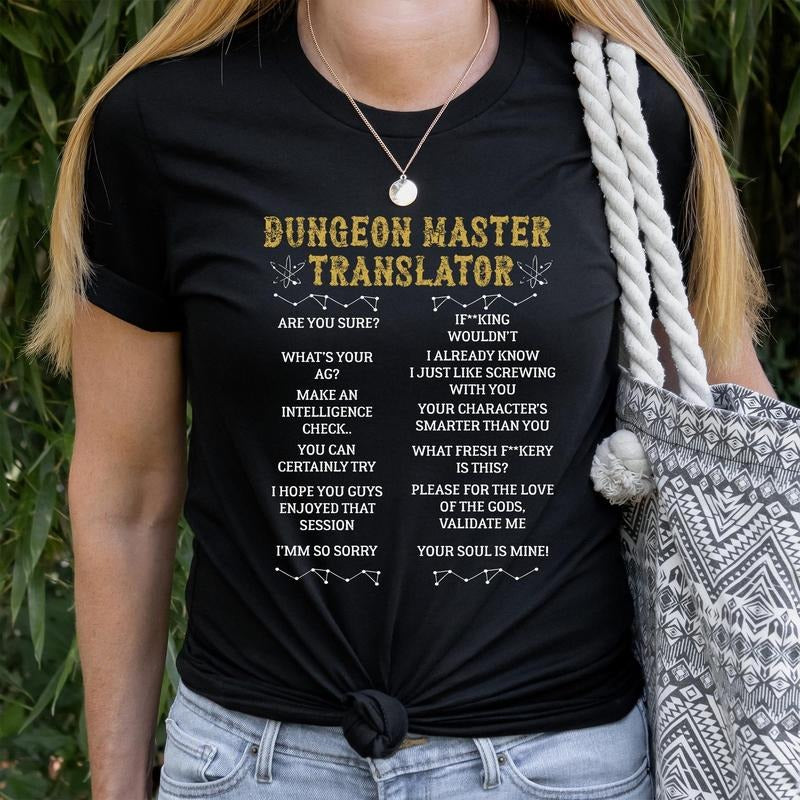 Dungeon Master Shirts, Dungeon Master Translator TShirt,Dungeons And Dragons Sweatshirt,Rpg Game Shirt,Tabletop Games Tee,Role Playing Tee