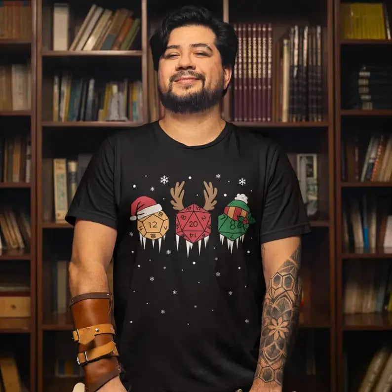Dungeons and Dragons T-Shirt Sweatshirt Hoodie, Dungeon Master Gift Shirt, Christmas Gift for Game Master, Funny Xmas Fantasy Tabletop Roleplaying Gamer Present, Nerdy Dnd Dice Tee Shirt