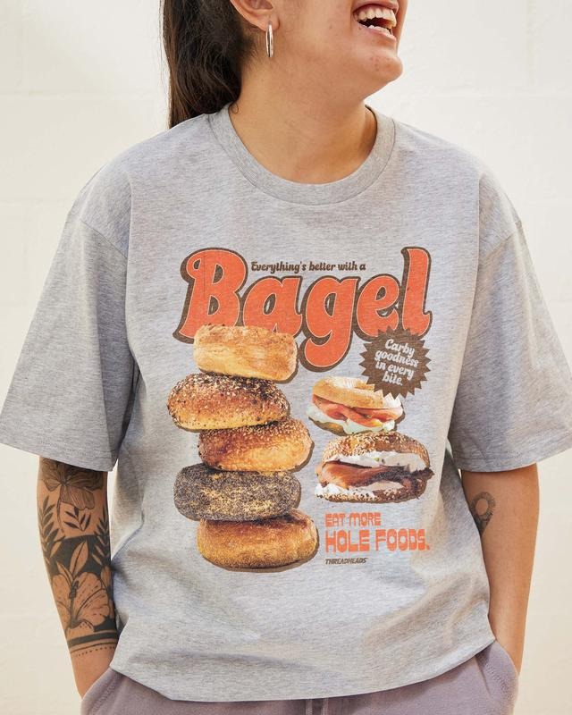 EVERYTHING'S BETTER WITH A BAGEL T-SHIRT, Men Summer Fashion Cotton, Cotton Menswear, S to 3XL Soft Top