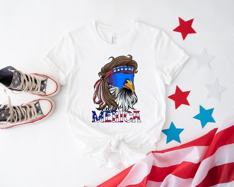 Eagle Merica Shirt, Merica Mullet Eagle Shirt, American Eagle, American Flag, 4th of July Shirt, Independence Day Tee, Shirt For 4th of July