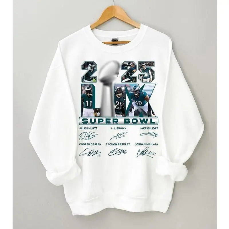 Eagle Super Bowl LIX 2025 Champion Sweatshirt, Unisex T-Shirt, Football Fan Gift, Menswear Womenswear Cotton Crewneck