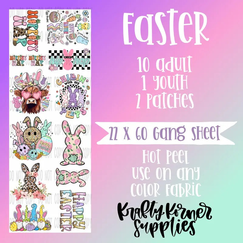 Easter Gang Sheet, 22 x 60