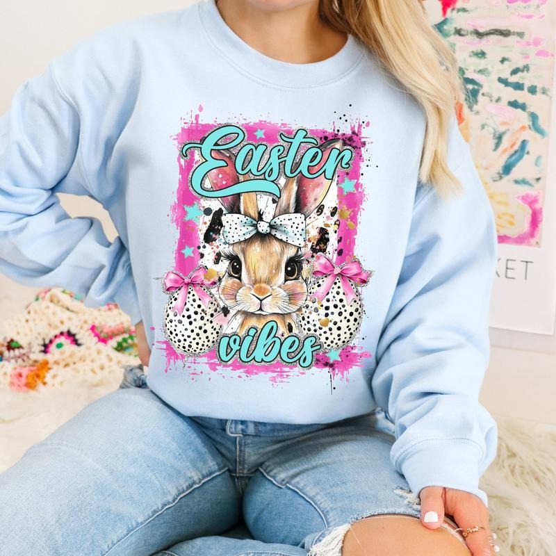 Easter Vibes with Dalmation Eggs DTF Transfers - THIS IS NOT A SHIRT