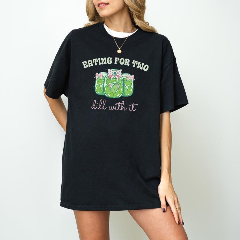 Eating For Two Pregnancy Announcement T-Shirt, Expecting Mom Gift For Pregnant Friend Shirt, Pickle Pregnancy Gift, Mama To Be, Pregnancy Reveal