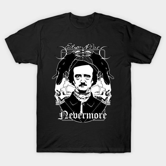 Edgar Allan Poe Poem Quote Nevermore Crow Gothic Literature Vintage Shirt