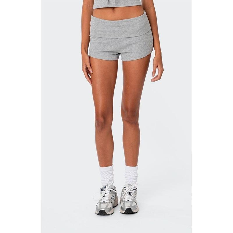 Edikted Women's Lizzy Foldover Waffle Shorts