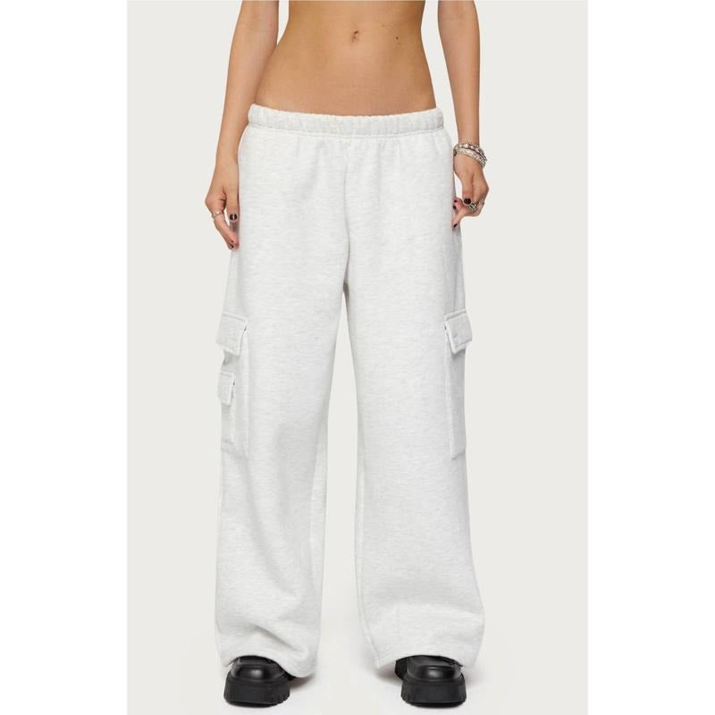 Edikted Women's Petite Wide Leg Cargo Sweatpants