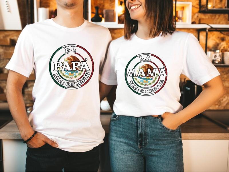 El Mama Mas Chingona Shirt, Matching Mexican Family Tee, El Papa Mas Chingon T-shirt, Mexico Dad Mom Tee, Mexican Eagle Father Tee, Mexican Flag Tia Shirt.