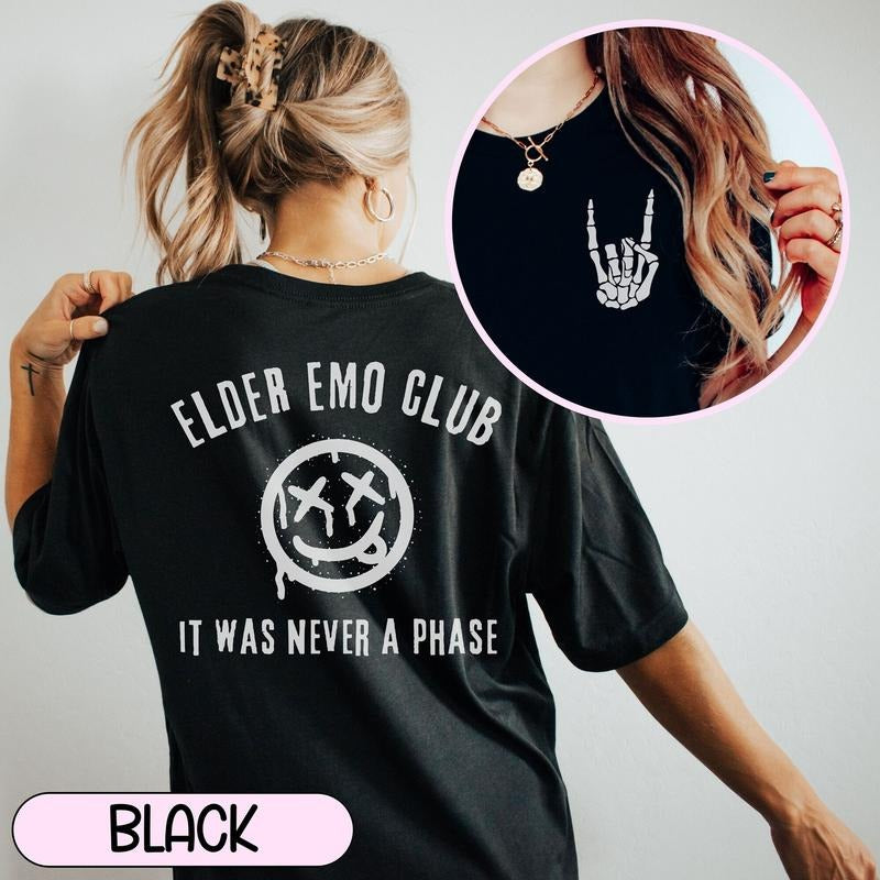 Elder Emo Shirt, Emo Gift, It Was Never a Phase, Emo T-Shirt, Pop Punk Shirt, Emo Lyrics, Pop Punk Music, When We Were Young, Scene Shirt