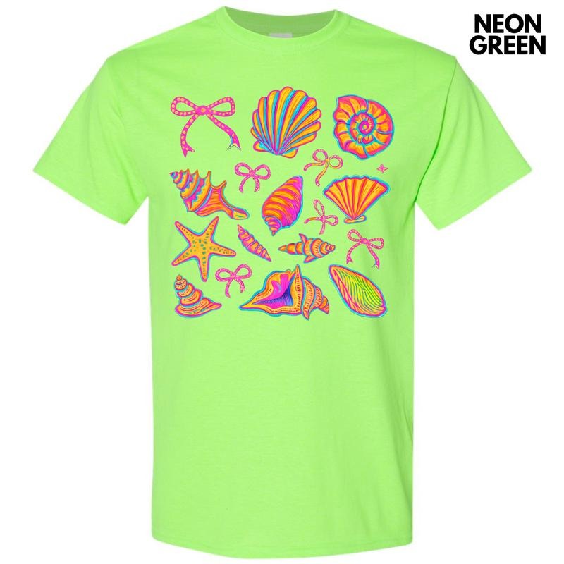 Electric Seashell Collage Gildan Short Sleeve T-Shirt 'NLB'